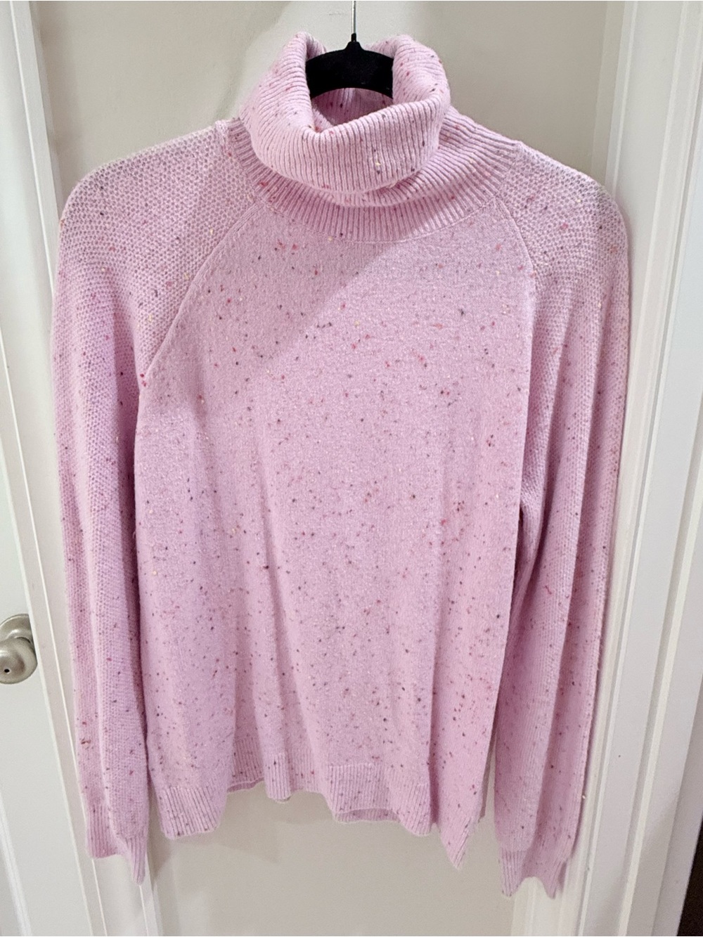 LOFT Light Pink Speckled Turtleneck Sweater